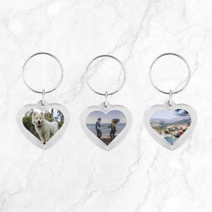 Custom picture keychain heart shaped small - Photo key ring - personalised key ring - keychain gift picture