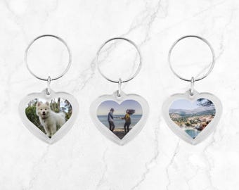 Custom picture keychain heart shaped small - Photo key ring - personalised key ring - keychain gift picture
