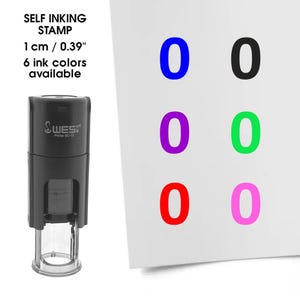 Cijfer 0 mini stempel - stempel voor bullet journals - cijfer stempel - planner stempels - gekleurde nummer stempels