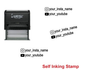 Personalisierter Instagram- und YouTube-Stempel - selbstfärbender Stempel