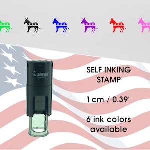 Democrates Donkey Mini Stamp USA Politics Promotional Stamp Small Mini Stamp 10mm image 1