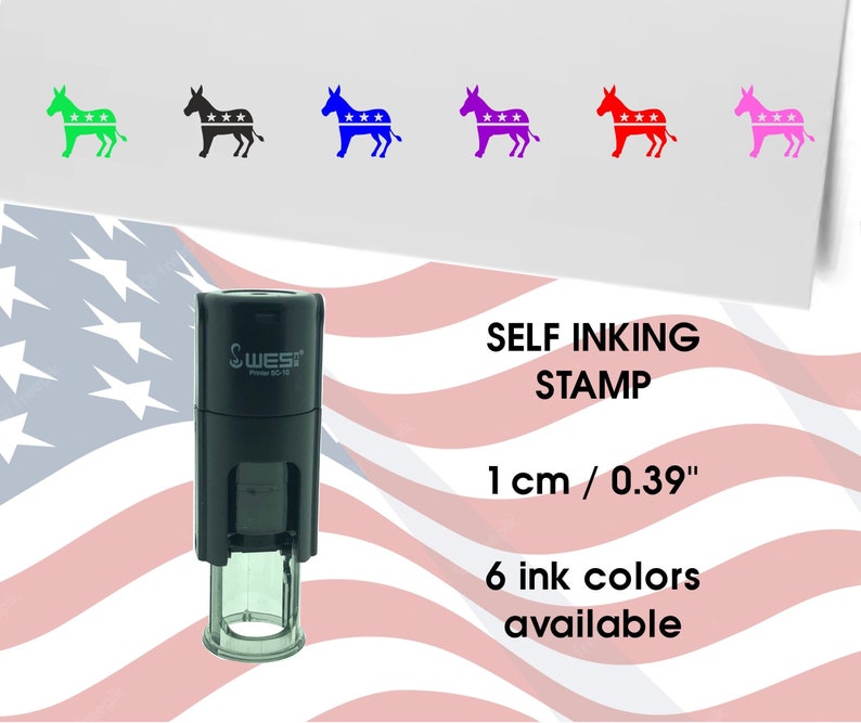 Democrates Donkey Mini Stamp USA Politics Promotional Stamp Small Mini Stamp 10mm image 1