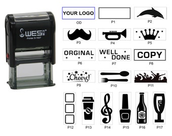 Black ink - Custom Loyalty Card Stamp, Small Logo Stamp or Custom Stamp or Mini Logo Stamp - 27x10mm