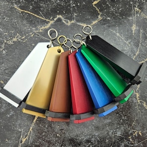 Personalized hotel keytag Bumerang, customized hotel keychain with your own number or text engraving