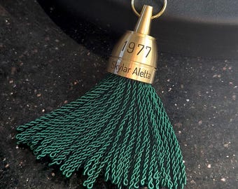 Vintage Philadelphia Hotel Key Tag with Green Tassel | Hollywood Inspired Key Tag