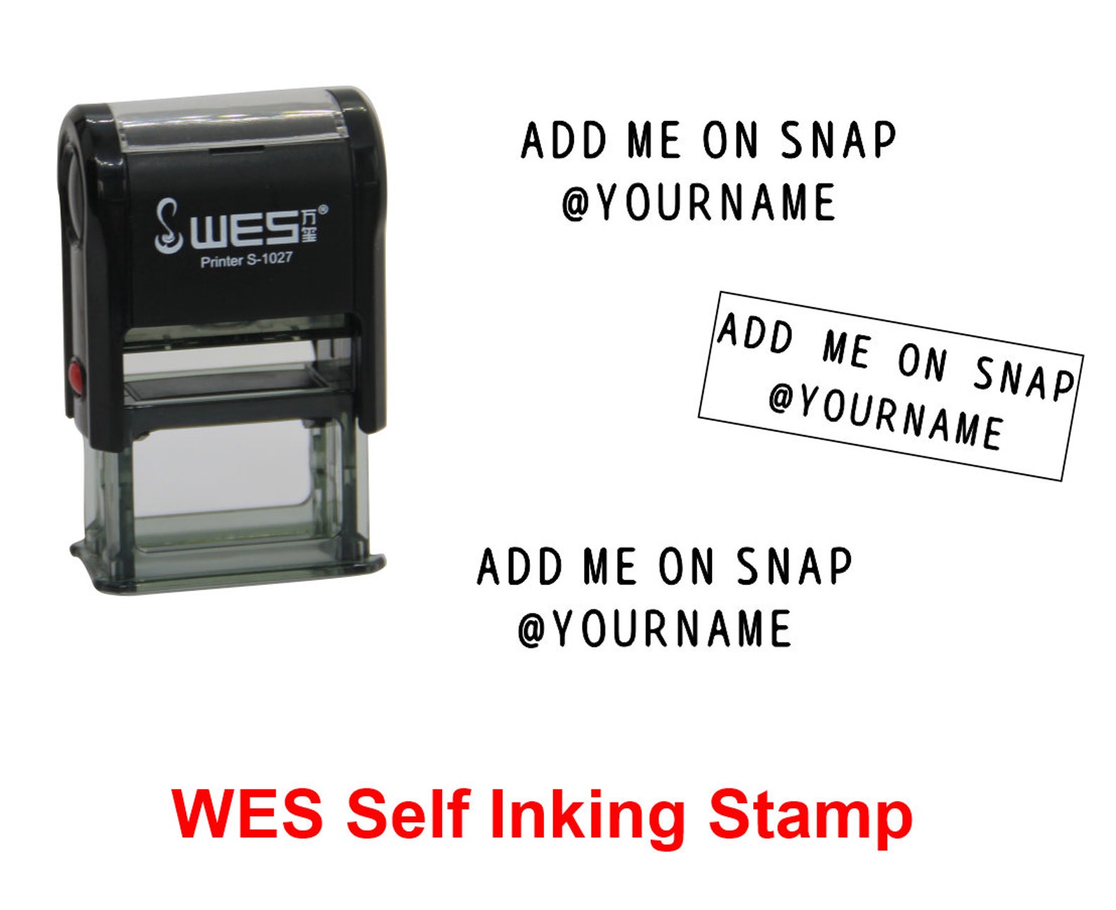 Custom Self Inking Add Me on Snap Stamp Custom Snapchat | Etsy
