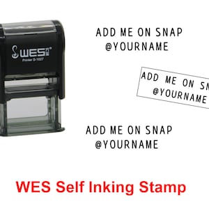 Gepersonaliseerde Add me on Snap stempel - zelf inkt stempel