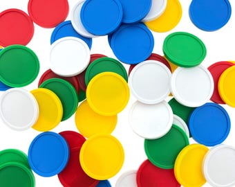 Printed 23mm plastic coins with your full color design | Drink tokens | Party supplies | Play Tokens | Wedding gifts
