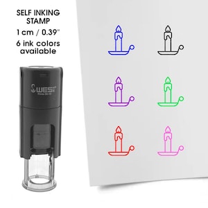 Sello de vela - Impresión de 10 mm - Mini sello para diarios de viñetas y planificadores - Sello de tarjeta de ahorro