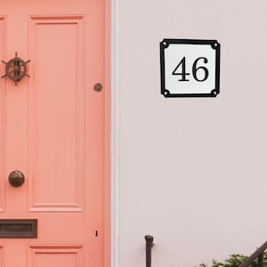 Huisnummer bordje in Parijse stijl | Adresbordje met nummer en letter | Housewarming cadeau