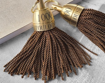 Personalized Philadelphia hotel keychain | Vintage look keychain with tassel