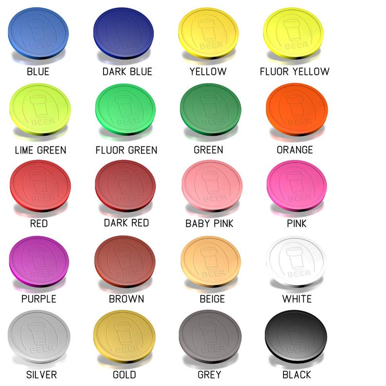 Embossed Plastic Drink Tokens for Beer - Food & Beverage Tokens - Drink ...