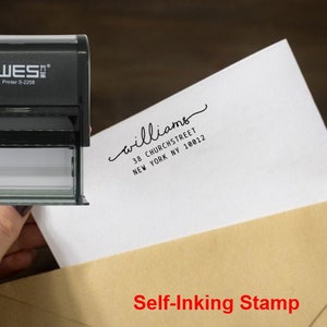 Gepersonaliseerde adres stempel of brievenkaart stempel - self inkt stempel
