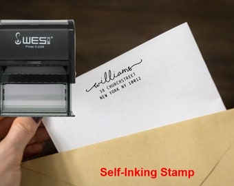 Personalisierter Adressstempel oder Postkartenstempel - selbstfärbender Stempel