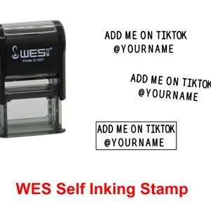 Gepersonaliseerde Add me on Tiktok stempel - zelf inkt stempel