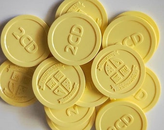 Custom Embossed Plastic Tokens with your design - Add your logo, name, text or images