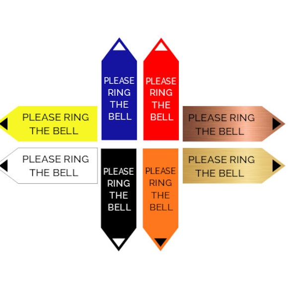Please Ring The Bell Arrow Sign - Doorbell Sign - Ring Bell Sign