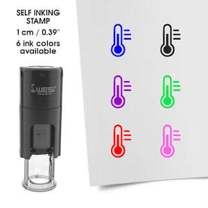 Temperatuur meter mini stempel - loyalty kaart stempel - spaarkaart stempel - planner / bullet journal stempel