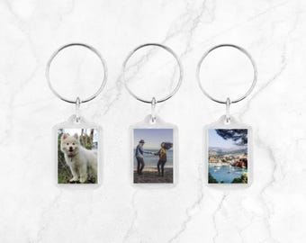 Custom picture keychain rectangle shaped small- Photo key ring - personalised key ring - keychain gift picture