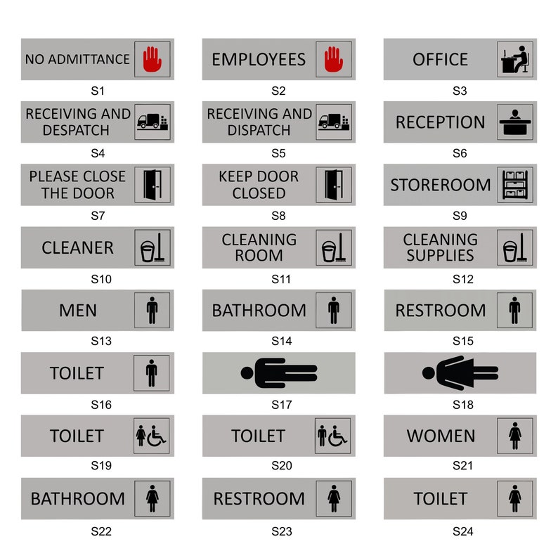 Door Signs - Office Signs - Pictogram Name Plates - Plaques - Aluminium ...