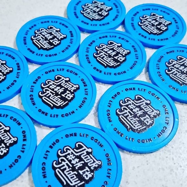 Custom Plastic Tokens printed with your full color design - Add your logo, name, text or images