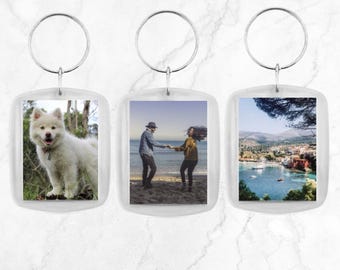 Custom picture keychain rectangle shaped large - Photo key ring - personalised key ring - keychain gift picture
