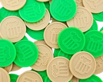 Monete di birra per eventi | Monete di plastica riciclata con boccale di birra | Gettoni per bevande 29mm | Monete di consumo per attività