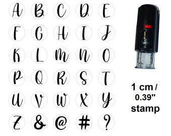 Small Letter Loyalty Card Stamp, Small Letter Stamp or Mini Stamp - 10mm - 0.39''