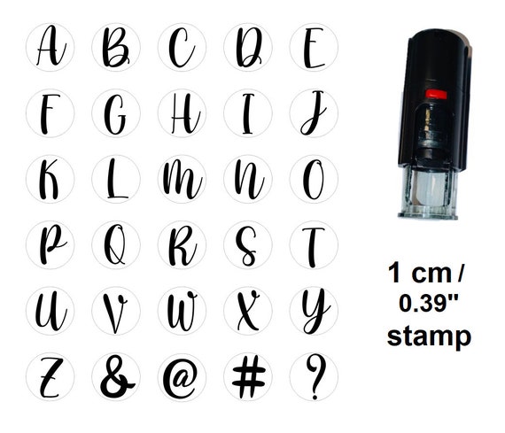 Small Letter Loyalty Card Stamp, Small Letter Stamp or Mini Stamp - 10mm -  0.39