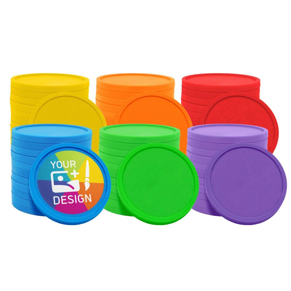 Color Mix Plastic Tokens With Your Design | 108 Tokens With Your Design ...