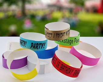 Party wristbands with your own design | 100 pieces | Identity wristbands | Wedding wristbands | Bar wristbands