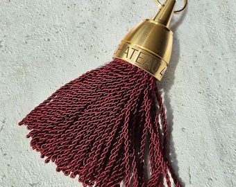 Custom Philadelphia hotel keychain with burgundy tassel | Hollywood inspired keychain with tassel