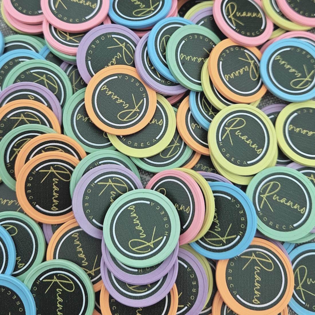 Color Mix Recycled Tokens With Your Design | 108 Tokens With Your ...