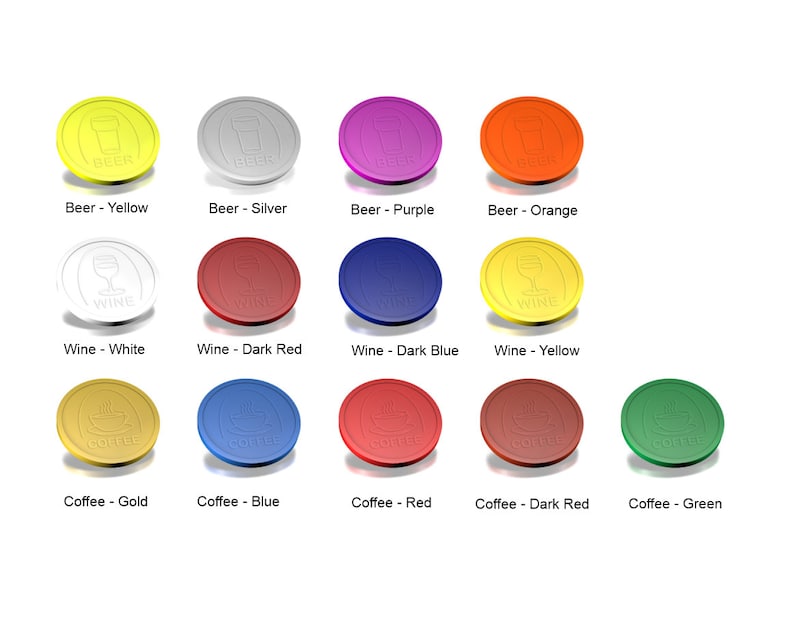 250pcs Embossed Plastic Drink Tokens for Wine Coffee or Etsy Singapore