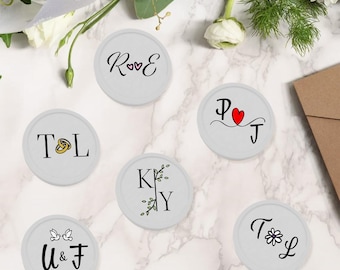 Custom drink tokens for weddings and parties - Plastic tokens with initials - Wedding Favours