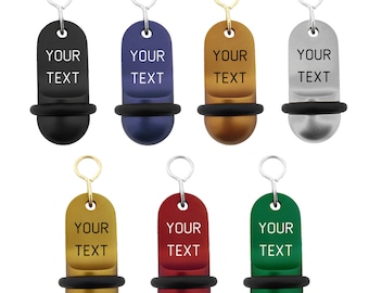 Porte-clés d'hôtel Mini Classic avec votre propre gravure, 7 options de couleurs différentes, personnalisez le porte-clés avec du texte ou un numéro