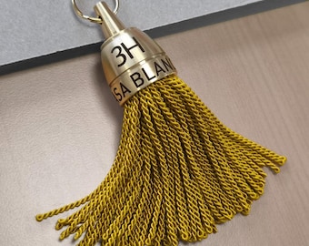 Philadelphia hotel keychain with gold tassel | Vintage look keychain made from brass