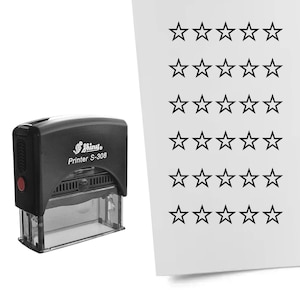 Mini timbre de notation 5 étoiles - Impression 45x10mm - Timbre de notation noir pour les journaux de puces - Timbres de planificateur