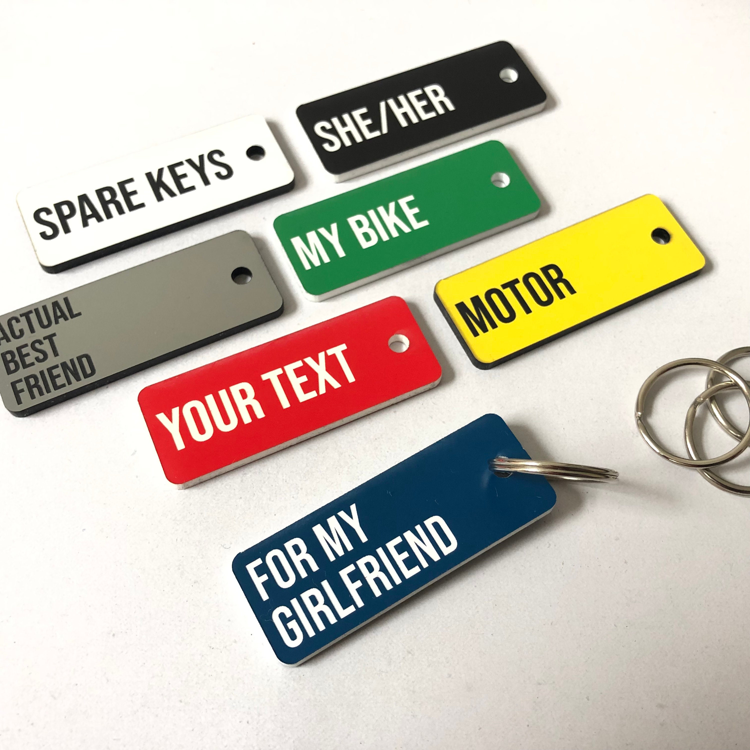Porte-clés avec étiquette personnalisable