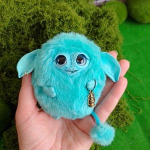 Handmade Furry Fantasy Creature - Soft Faux Fur Toy with Polymer Clay Face, Hands & Feet Collectible Handmade Figurine Art doll Plush OOAK