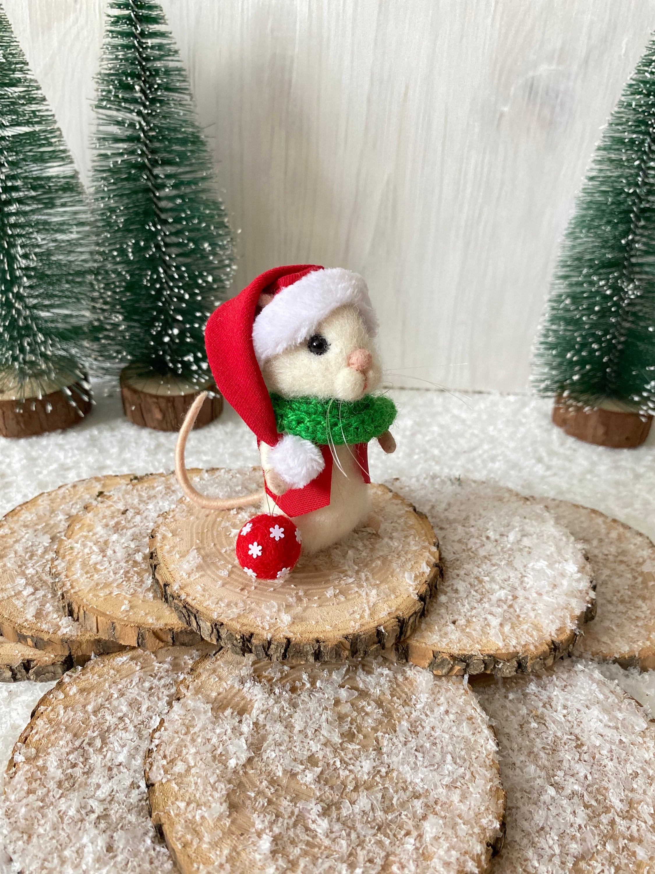 Petites Souris En Feutrine Faites à La Main - Décoration Mignonne Pour Noël, Sapin, Table De Fêtes - 9