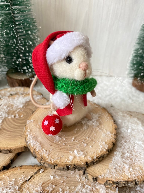 Christmas Mice Wool Felt Mouse Handcraft Animal Mice Decorations For Home  Room Holiday Wedding