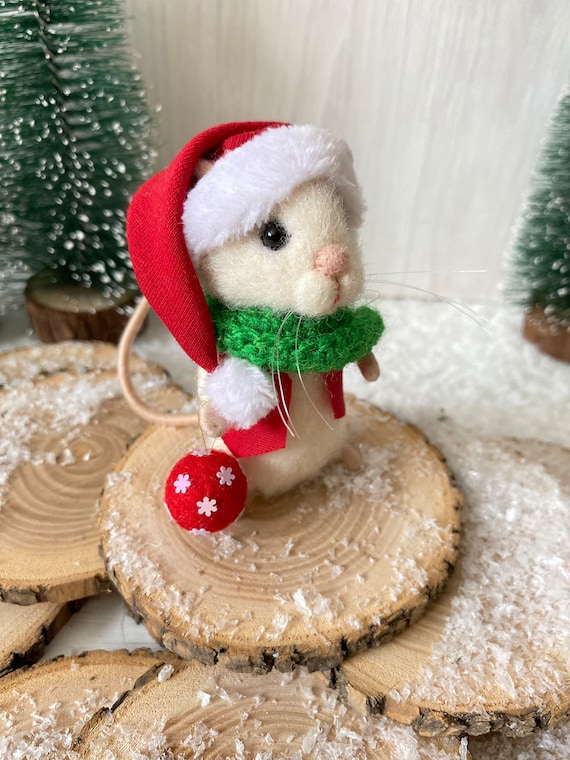 Christmas Mice Wool Felt Mouse Handcraft Animal Mice Decorations For Home  Room Holiday Wedding