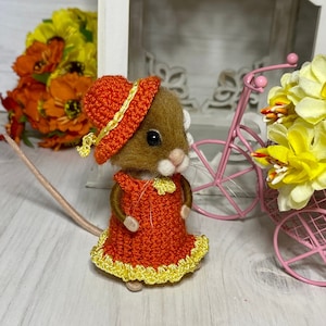 Maus Nadelgefilzte Maus dekor Nadelgefilzte kleine Maus Puppenhaus Mäuse Wollmaus Gefilzte Tiere Geschenk für sie