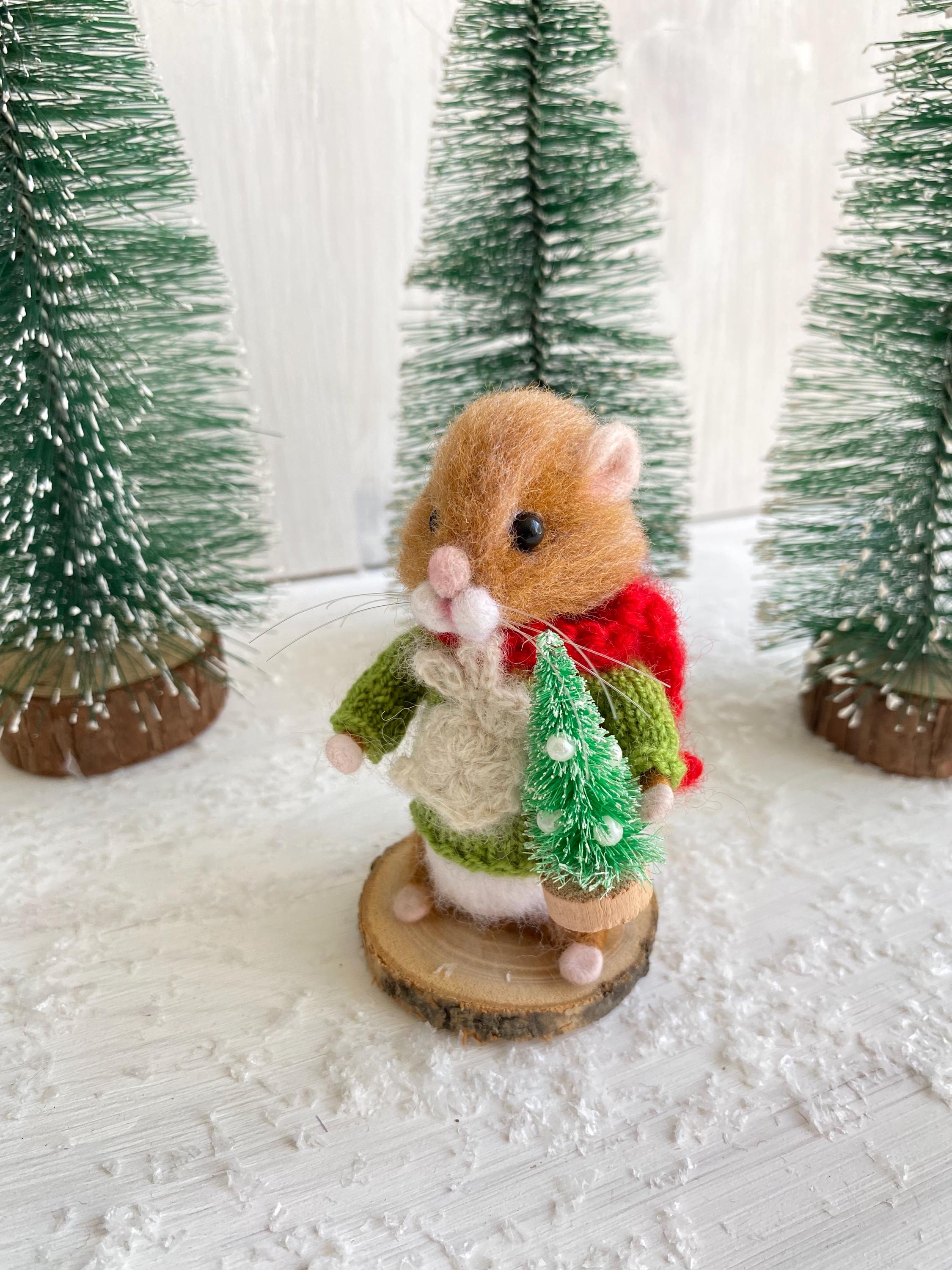 Petites Souris En Feutrine Faites à La Main - Décoration Mignonne Pour Noël, Sapin, Table De Fêtes - 7