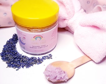 exfoliante de azúcar luna de lavanda antes de acostarse