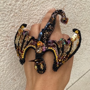 Exclusive Dragon Brooch , Mother of Dragon Pin, Large Handmade Dragon, Dragon Lovers Gift, Griffin brooch, Unisex Gift, Dragon Jewelry