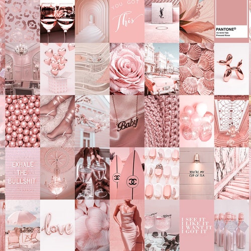 Rose Gold Collage Pink Collage Pink Aesthetic Collage Kit - Etsy