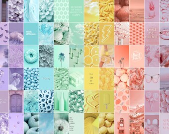 Rainbow Collage Art Etsy