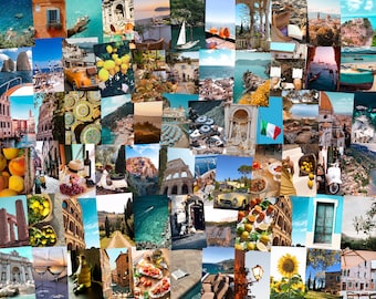 75PCS Travel Collage, Italy Collage, Wanderlust Collage, City Collage, Summer Collage, Travel Aesthetic, Wall Collage Kit, Digital Collage